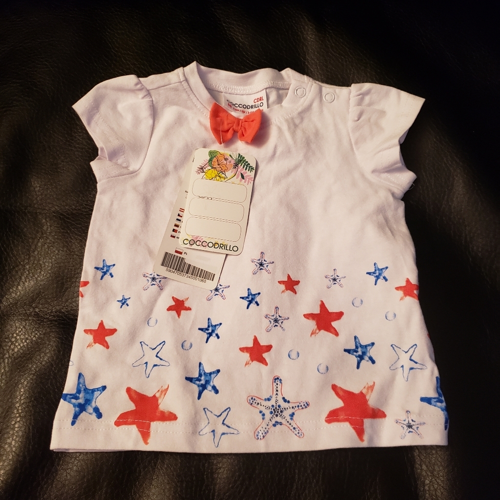 Coccodrillo 6M tshirt with bow short sleeve